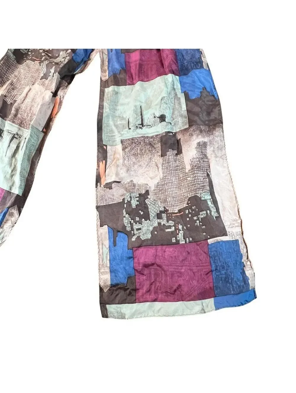 New York City Silk Patchwork Scarf